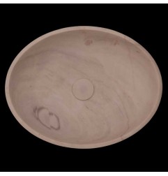 Bianca Luminous Honed Oval Basin Marble 4344 With Matching Pop-Up Waste