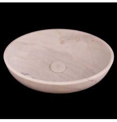 Bianca Luminous Honed Oval Basin Marble 4344 With Matching Pop-Up Waste
