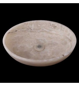 Pearl White Onyx Honed Oval Basin 3997