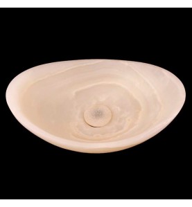 White Onyx Honed Oval Basin Concave Design 4129