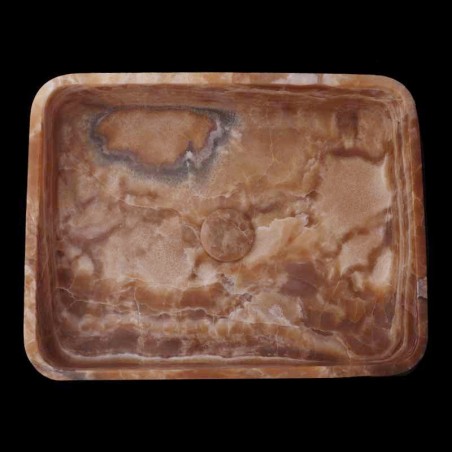 Chocolate Onyx Honed Rectangle Basin 3804 With Matching Pop-Up Waste