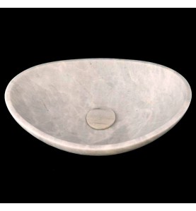 Bianca Luminous Honed Oval Concave Design Basin 4134 With Matching Pop-Up Waste