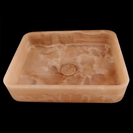 Chocolate Onyx Honed Rectangle Basin 4218 With Matching Pop-Up Waste
