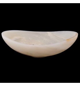 White Onyx Honed Oval Concave Design Basin 4146
