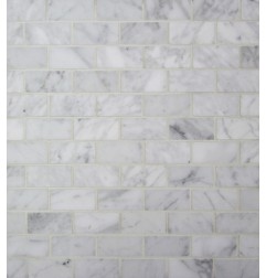 Carrara Brickbond Honed Marble Mosaic Tiles 23x48