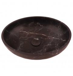 Black & Gold Honed Oval Basin Marble 4095 With Matching Pop-Up Waste