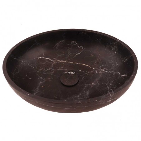Black & Gold Honed Oval Basin Marble 4095 With Matching Pop-Up Waste