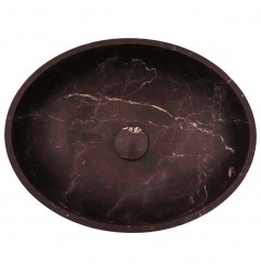 Black & Gold Honed Oval Basin Marble 4095