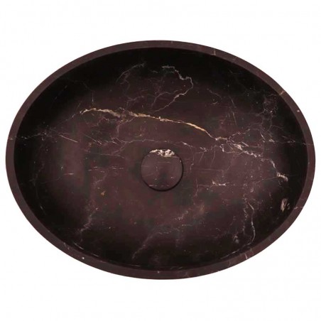 Black & Gold Honed Oval Basin Marble 4095