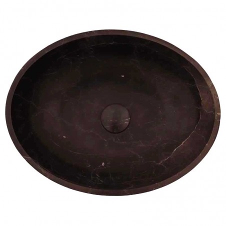 Black & Gold Honed Oval Basin Marble 4096 With Matching Pop-Up Waste