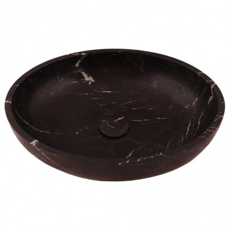 Black & Gold Honed Oval Basin Marble 4097 With Matching Pop-Up Waste