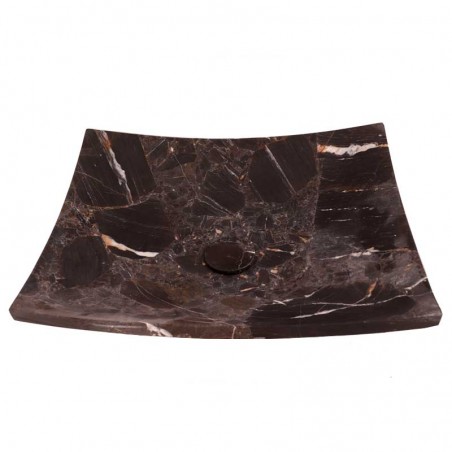 Black & Gold Honed Plate Design Basin Marble 4176 With Matching Pop-Up Waste