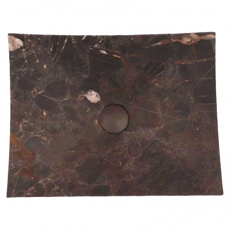 Black & Gold Honed Plate Design Basin Marble 4178 With Matching Pop-Up Waste