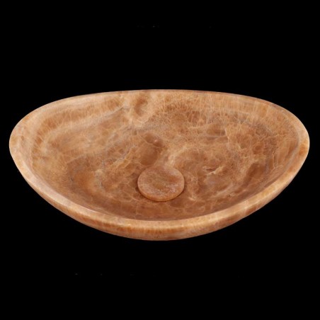 Chocolate Onyx Honed Oval Concave Design Basin 4124 With Matching Pop-Up Waste