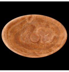 Chocolate Onyx Honed Oval Concave Design Basin 4124