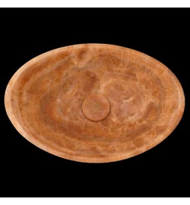 Chocolate Onyx Honed Oval Concave Design Basin 4124