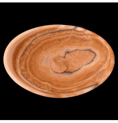 Chocolate Onyx Honed Oval Concave Design Basin 4126