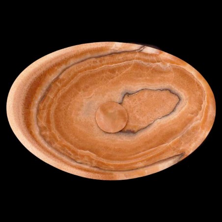 Chocolate Onyx Honed Oval Concave Design Basin 4126