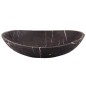 Pietra Grey Honed Oval Concave Design Basin Limestone 4105 With Matching Pop-Up Waste