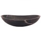 Pietra Grey Honed Oval Concave Design Basin Limestone 4107 With Matching Pop-Up Waste