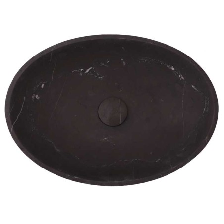 Pietra Grey Honed Oval Concave Design Basin Limestone 3990 With Matching Pop-Up Waste