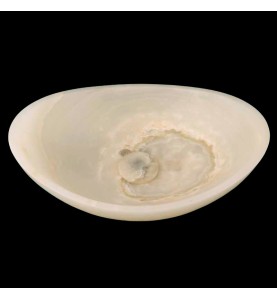 White Onyx Honed Oval Basin Concave Design 4128