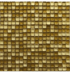 Crystal Glass Mosaic Mix Gold 15x15