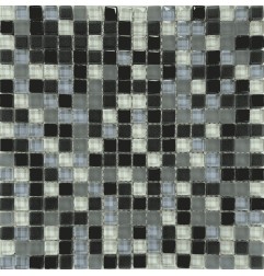 Crystal Glass Mosaic Mix Grey 15x15