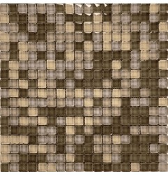 Crystal Glass Mosaic Mix Brown 15x15