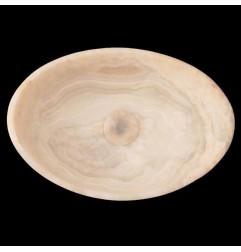 White Onyx Honed Oval Basin Concave Design 4133