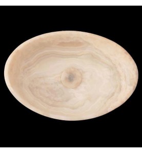 White Onyx Honed Oval Basin Concave Design 4133