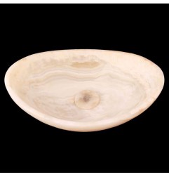 White Onyx Honed Oval Basin Concave Design 4133 With Matching Pop-Up Waste