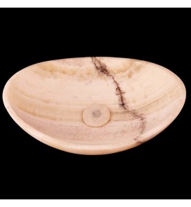 White Tiger Onyx Honed Oval Basin Concave Design 4136