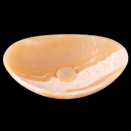 Honey Onyx Honed Oval Basin Concave Design 4138 With Matching Pop-Up Waste