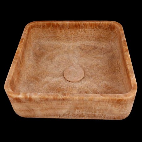Chocolate Onyx Honed Square Basin 4120 With Matching Pop-Up Waste