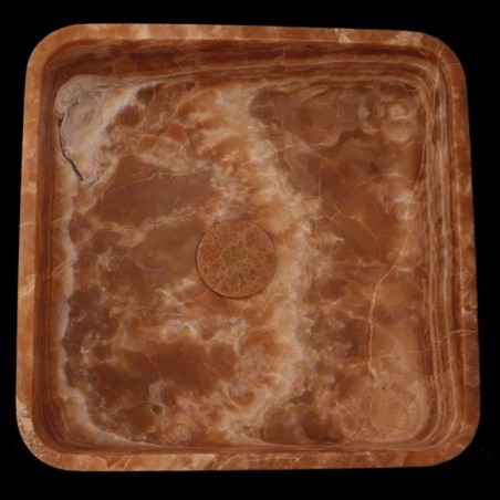 Chocolate Onyx Honed Square Basin 4121 With Matching Pop-Up Waste
