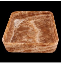 Chocolate Onyx Honed Square Basin 4121 With Matching Pop-Up Waste