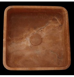 Chocolate Onyx Honed Square Basin 4122 With Matching Pop-Up Waste