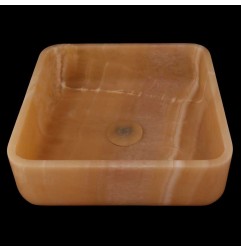 Honey Onyx Honed Square Basin 4166 With Matching Pop-Up Waste