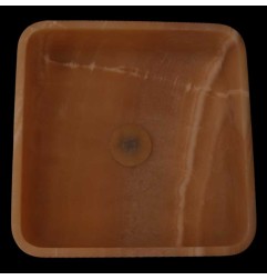 Chocolate Onyx Honed Square Basin 4166 With Matching Pop-Up Waste