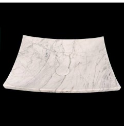 Persian White Honed Plate Design Basin Marble 4197 With Matching Pop-Up Waste