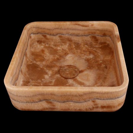 Chocolate Onyx Honed Square Basin 4167 With Matching Pop-Up Waste