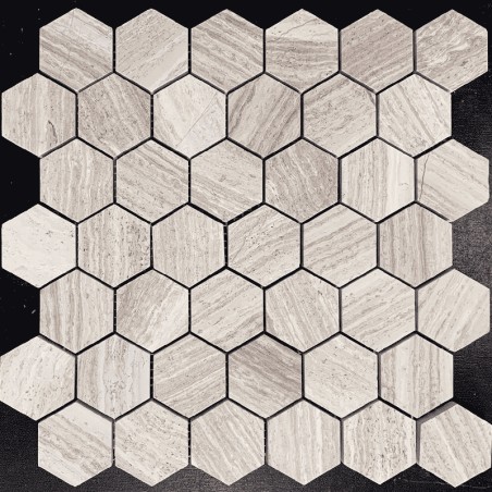 Serpeggiante Veincut Hexagon Honed Limestone Mosaic Tiles 48X48