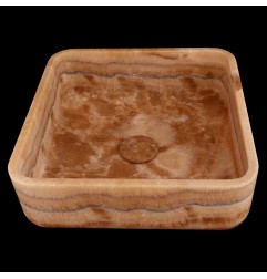 Chocolate Onyx Honed Square Basin 4168 With Matching Pop-Up Waste