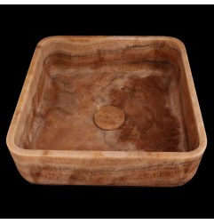 Chocolate Onyx Honed Square Basin 4169 With Matching Pop-Up Waste