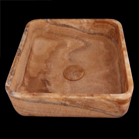 Chocolate Onyx Honed Square Basin 4171 With Matching Pop-Up Waste