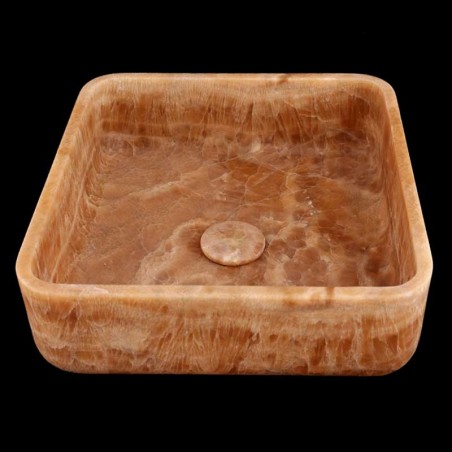 Chocolate Onyx Honed Square Basin 4116 With Matching Pop-Up Waste