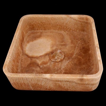 Chocolate Onyx Honed Square Basin 4118 With Matching Pop-Up Waste