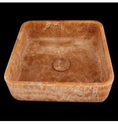 Chocolate Onyx Honed Square Basin 4119 With Matching Pop-Up Waste