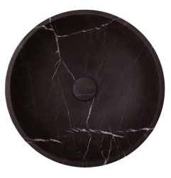 Pietra Grey Honed Round Basin Limestone 4028 With Matching Pop-Up Waste